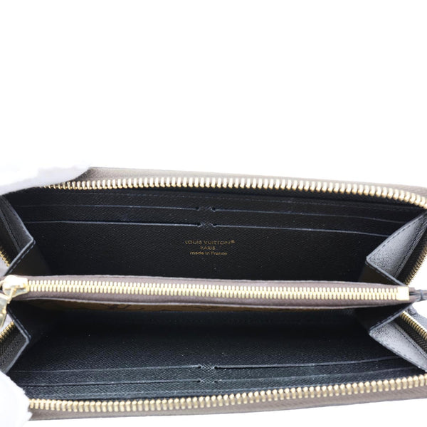 LOUIS VUITTON Clemence Reverse Monogram Canvas Zippy Wallet Brown
