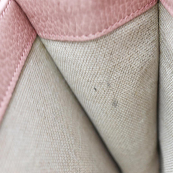 GUCCI Interlocking GG Dollar Calfskin Leather Crossbody Bag Pink 510304