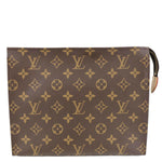 LOUIS VUITTON Toiletry Pouch 26 Monogram Canvas Clutch Brown