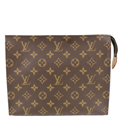 LOUIS VUITTON Toiletry Pouch 26 Monogram Canvas Clutch Brown