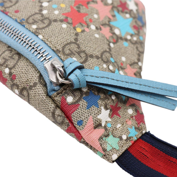 GUCCI Kids Web GG Supreme Stars Canvas Belt Bag Beige 502095