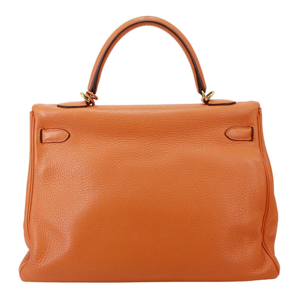 HERMES Kelly 32 Togo Leather Tote Shoulder Bag Orange