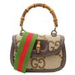 GUCCI Bamboo Small Jumbo Canvas Convertible Top Handle Bag Beige 675797