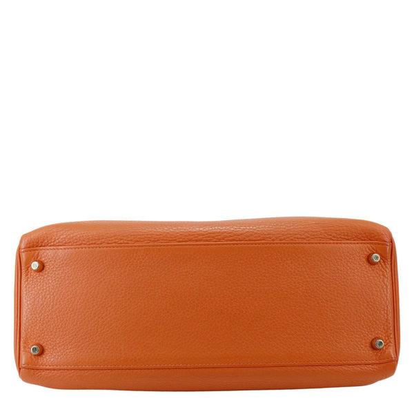 HERMES Kelly 32 Togo Leather Tote Shoulder Bag Orange