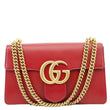 GUCCI GG Marmont Knight Medium Calfskin Leather Chain Shoulder Bag Red 431777