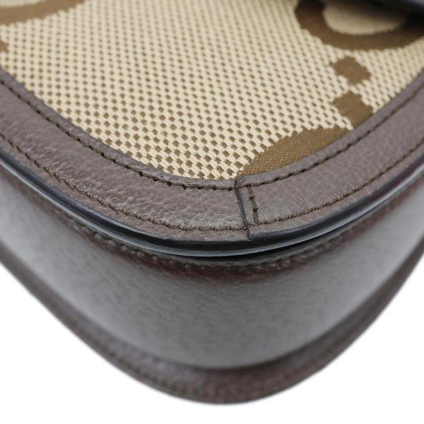 GUCCI Bamboo Small Jumbo Canvas Convertible Top Handle Bag Beige 675797