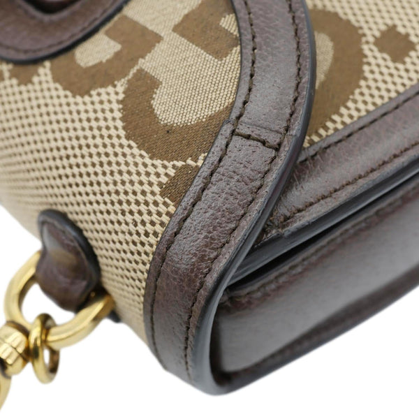 GUCCI Bamboo Small Jumbo Canvas Convertible Top Handle Bag Beige 675797