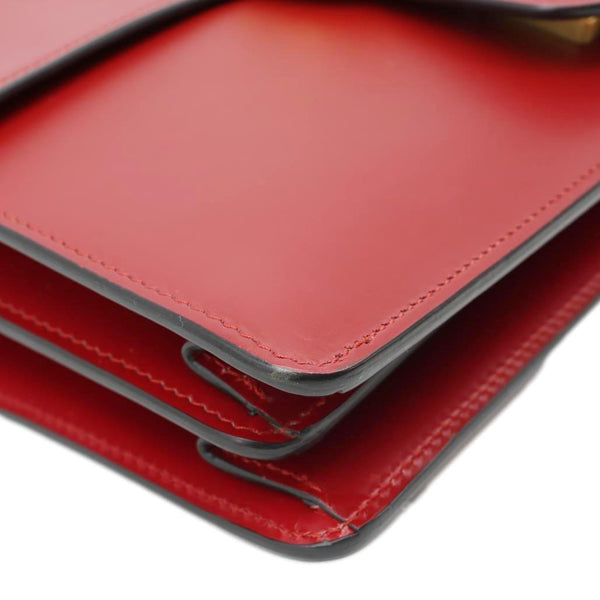 GUCCI GG Marmont Knight Medium Calfskin Leather Chain Shoulder Bag Red 431777