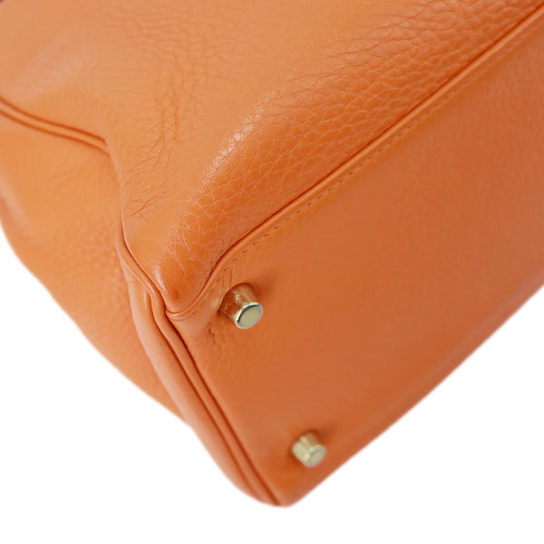 HERMES Kelly 32 Togo Leather Tote Shoulder Bag Orange