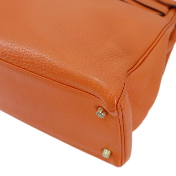 HERMES Kelly 32 Togo Leather Tote Shoulder Bag Orange