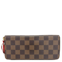 LOUIS VUITTON Clemence Damier Ebene Zippy Wallet Brown