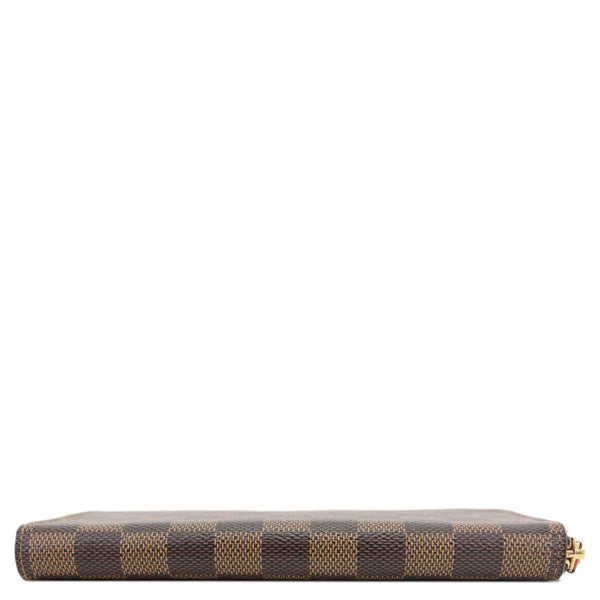 LOUIS VUITTON Clemence Damier Ebene Zippy Wallet Brown