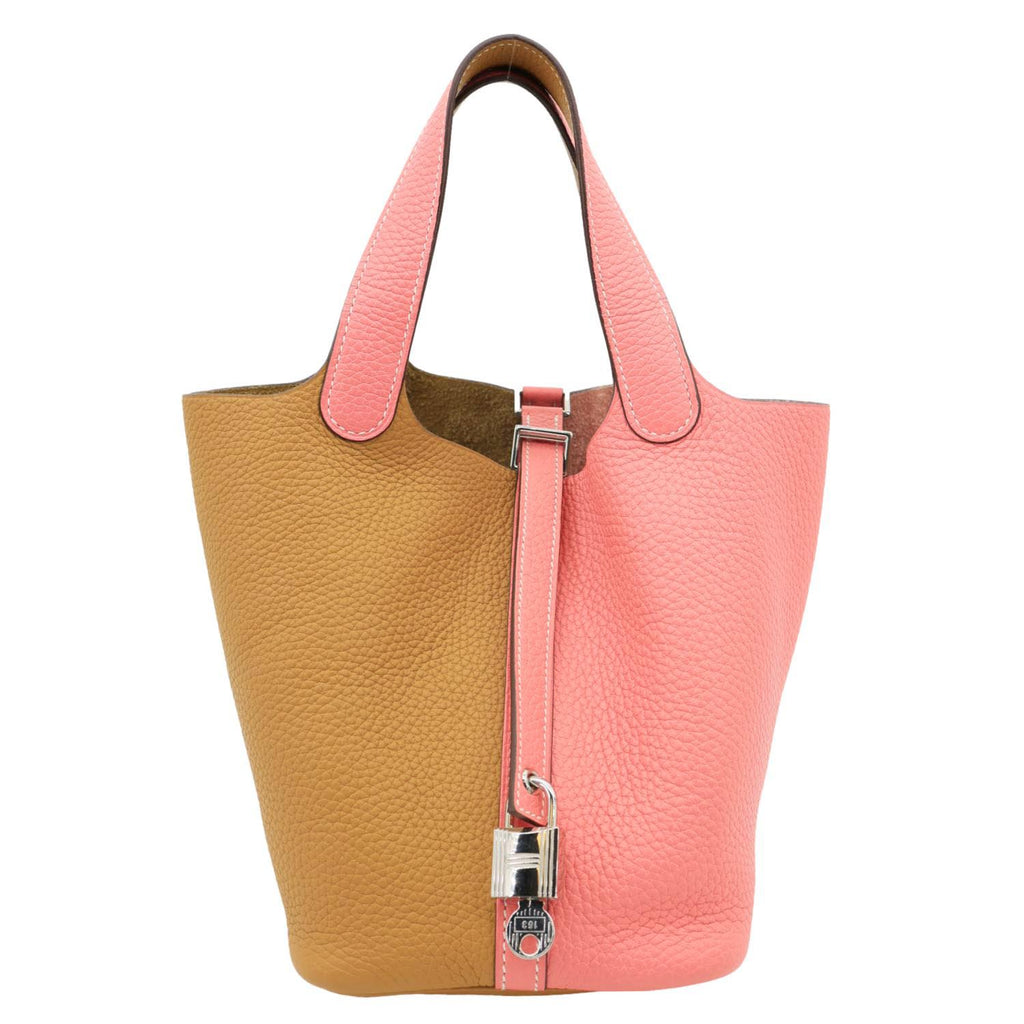 HERMES Picotin Lock 18 Taurillon Clemence Leather Hobo Bag Multicolor