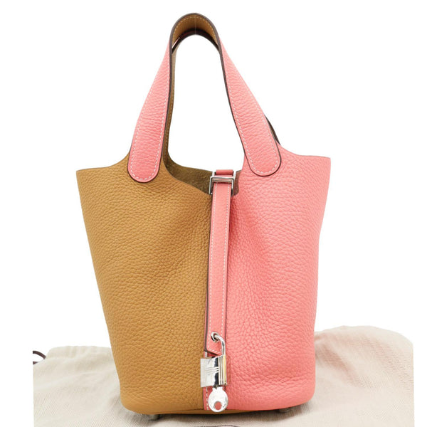 HERMES Picotin Lock 18 Taurillon Clemence Leather Hobo Bag Multicolor