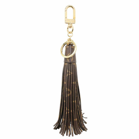 LOUIS VUITTON Monogram Canvas Tassel Bag Charm Brown