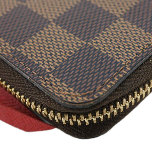 LOUIS VUITTON Clemence Damier Ebene Zippy Wallet Brown
