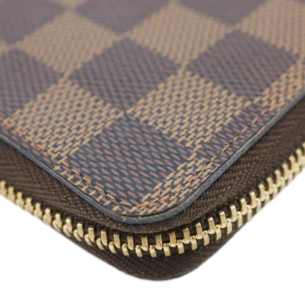 LOUIS VUITTON Clemence Damier Ebene Zippy Wallet Brown