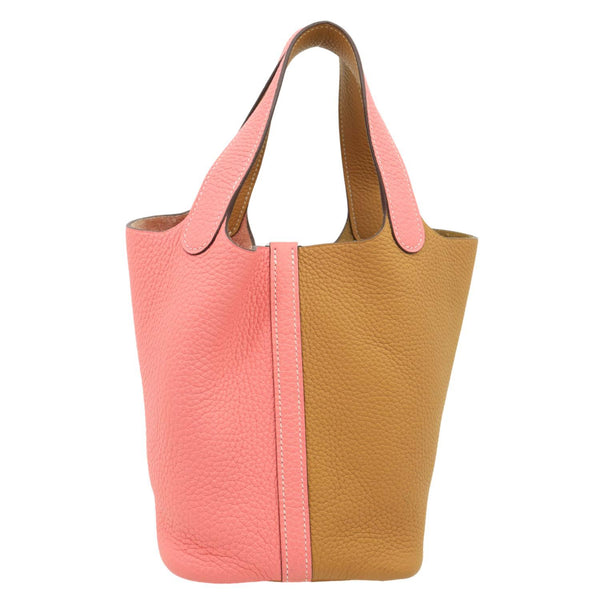 HERMES Picotin Lock 18 Taurillon Clemence Leather Hobo Bag Multicolor