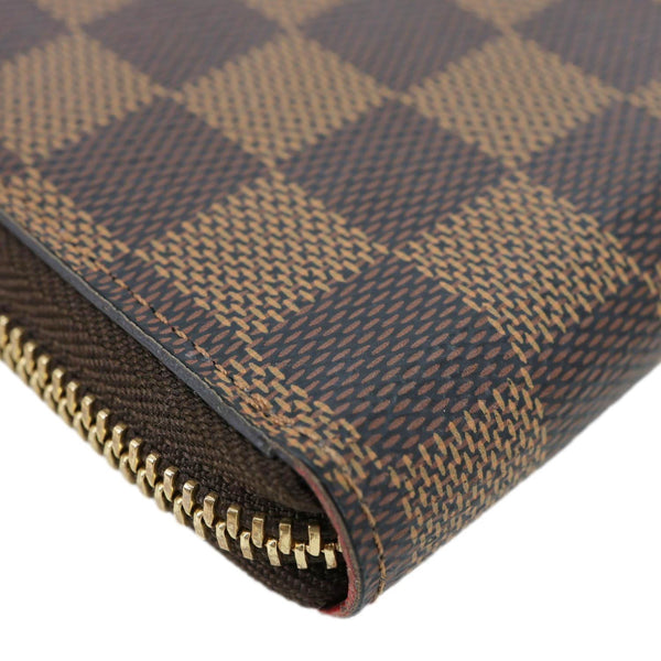 LOUIS VUITTON Clemence Damier Ebene Zippy Wallet Brown