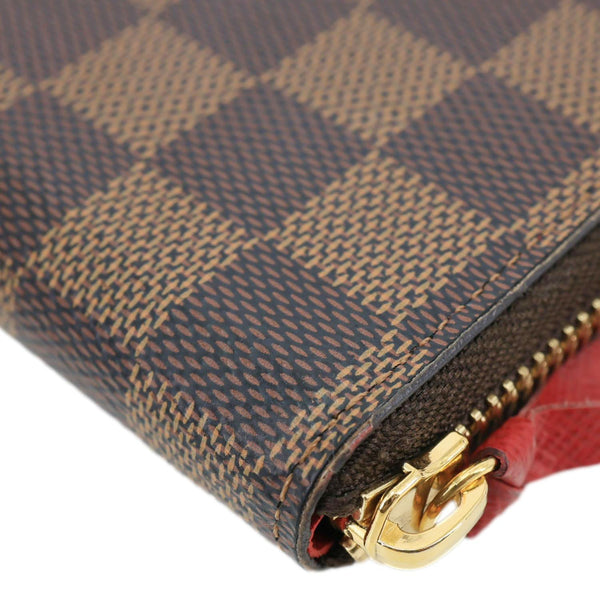 LOUIS VUITTON Clemence Damier Ebene Zippy Wallet Brown