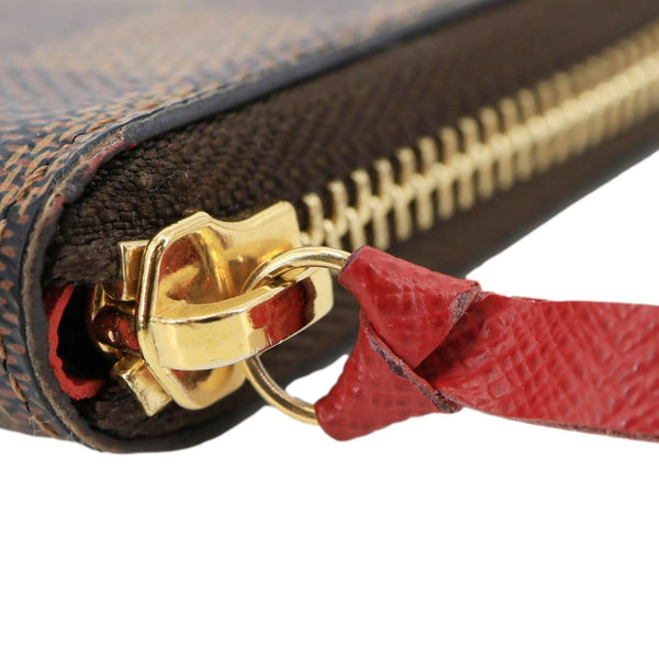 LOUIS VUITTON Clemence Damier Ebene Zippy Wallet Brown