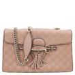 GUCCI Emily Medium Leather Chain Shoulder Bag Pink 295402