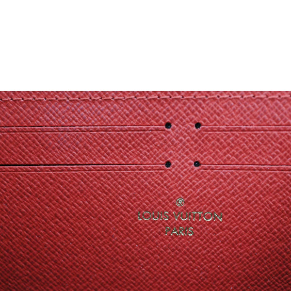 LOUIS VUITTON Clemence Damier Ebene Zippy Wallet Brown