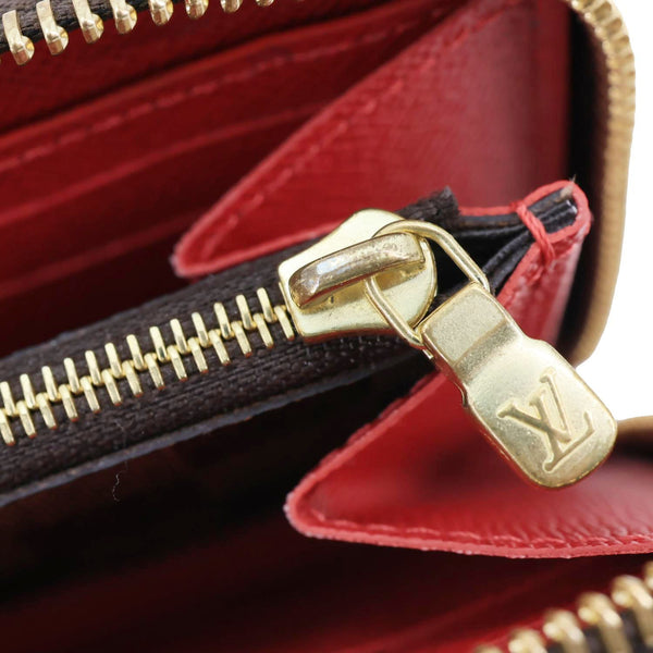 LOUIS VUITTON Clemence Damier Ebene Zippy Wallet Brown