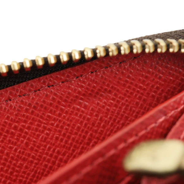 LOUIS VUITTON Clemence Damier Ebene Zippy Wallet Brown