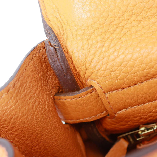 HERMES Kelly 32 Togo Leather Tote Shoulder Bag Orange