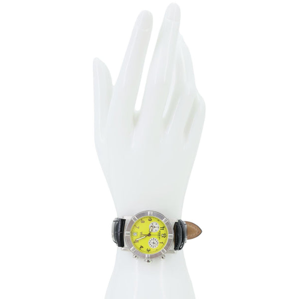 RAYMOND WEIL Vintage W1 6800 Parsifal Chronograph Yellow Dial Watch 35mm