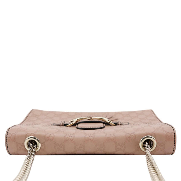 GUCCI Emily Medium Leather Chain Shoulder Bag Pink 295402