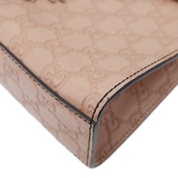 GUCCI Emily Medium Leather Chain Shoulder Bag Pink 295402