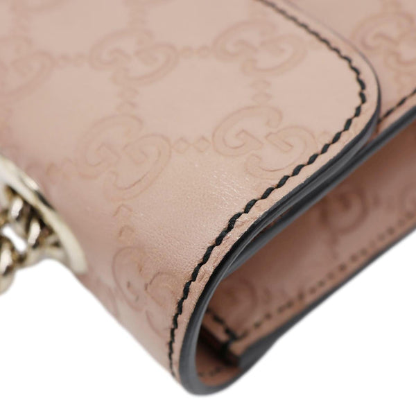 GUCCI Emily Medium Leather Chain Shoulder Bag Pink 295402