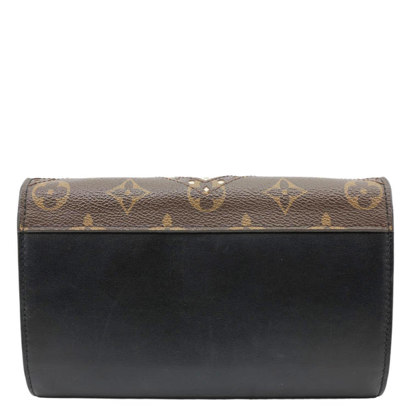 LOUIS VUITTON Twist Veau Satin Monogram Canvas Chain Wallet Brown