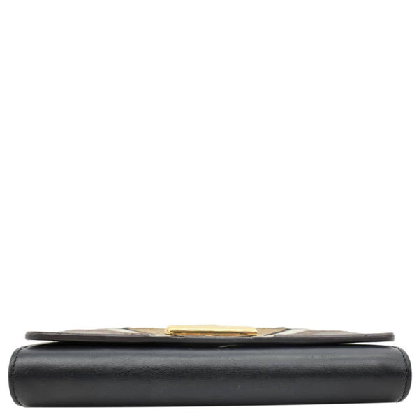 LOUIS VUITTON Twist Veau Satin Monogram Canvas Chain Wallet Brown