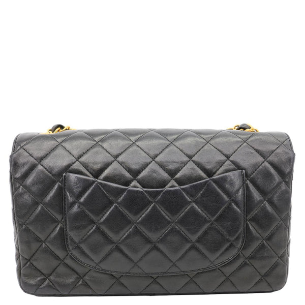 CHANEL Vintage Single Flap Quilted Leather Crossbody Bag Black