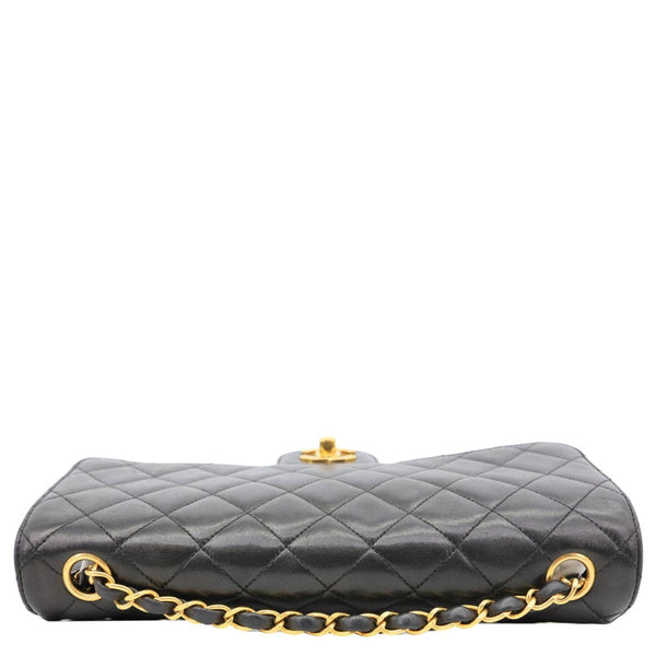 CHANEL Vintage Single Flap Quilted Leather Crossbody Bag Black