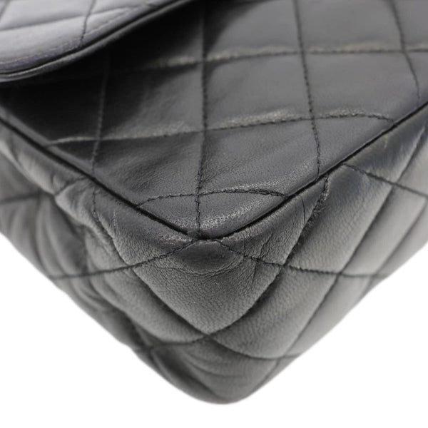 CHANEL Vintage Single Flap Quilted Leather Crossbody Bag Black