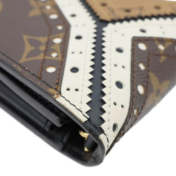 LOUIS VUITTON Twist Veau Satin Monogram Canvas Chain Wallet Brown