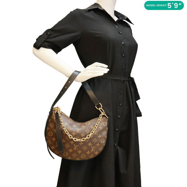 LOUIS VUITTON Cookie BB Monogram Canvas Hobo Bag Brown
