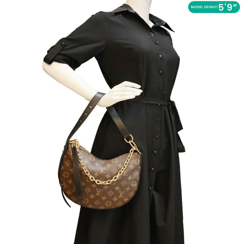 LOUIS VUITTON Cookie BB Monogram Canvas Hobo Bag Brown