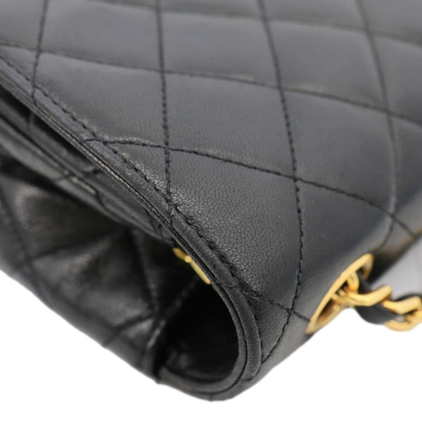 CHANEL Vintage Single Flap Quilted Leather Crossbody Bag Black