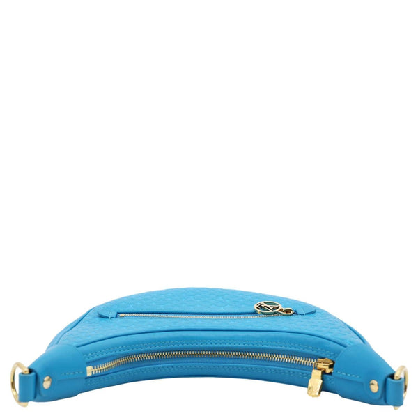 LOUIS VUITTON Loop Nanogram Embossed Leather Shoulder Bag Turquoise Blue