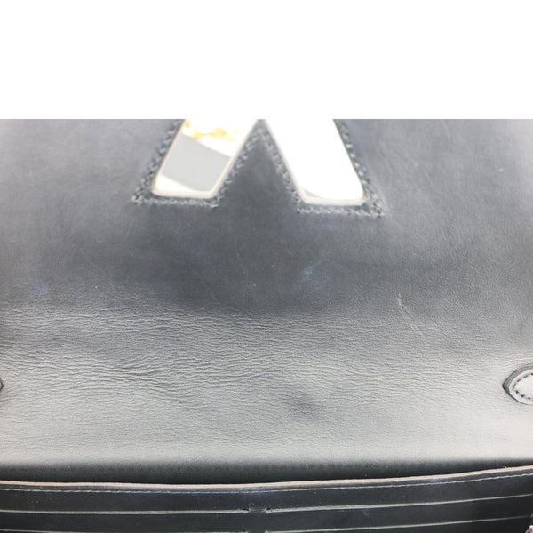 LOUIS VUITTON Twist Veau Satin Monogram Canvas Chain Wallet Brown