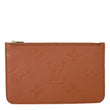LOUIS VUITTON Neverfull Pochette Giant Monogram Empreinte Leather Wristlet Brown