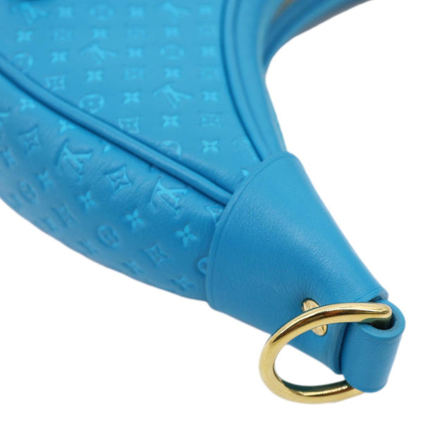 LOUIS VUITTON Loop Nanogram Embossed Leather Shoulder Bag Turquoise Blue