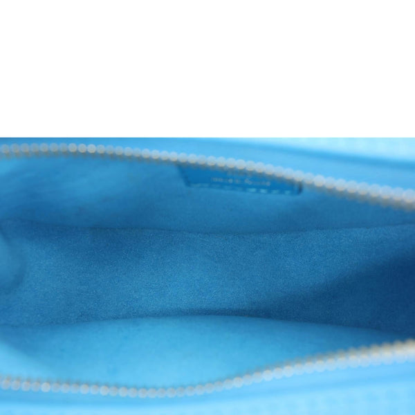 LOUIS VUITTON Loop Nanogram Embossed Leather Shoulder Bag Turquoise Blue