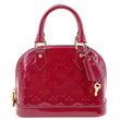 LOUIS VUITTON Alma BB Monogram Vernis Satchel Bag Red