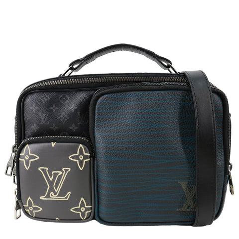 LOUIS VUITTON Multipocket Patchwork Monogram Eclipse Canvas Messenger Bag Black